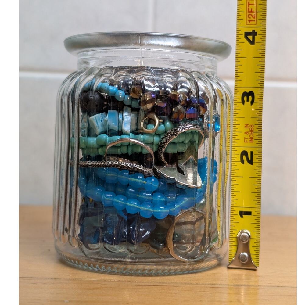 Blue/Silver Mystery Jewelry Jar w at least 15x pcs (maybe more!)